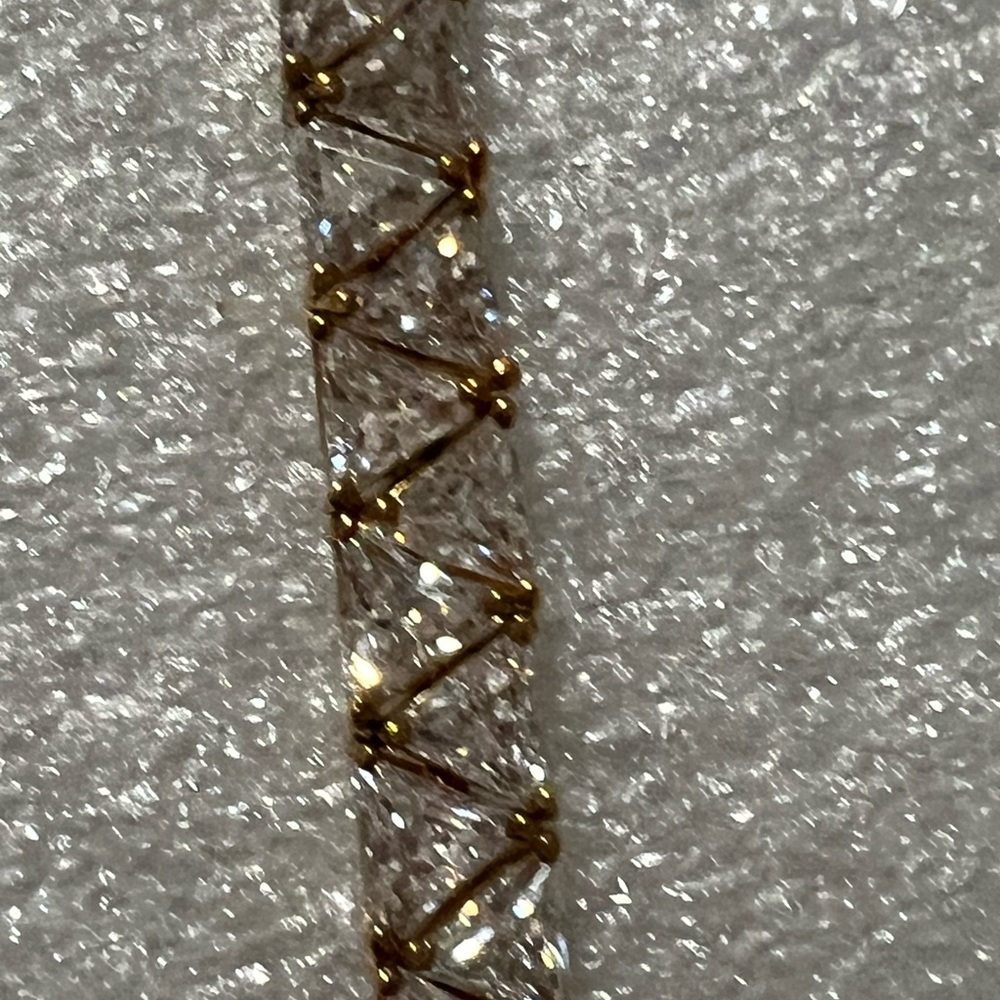 Suzanne Somers gold over stirring Silver 925 stamped CZ tennis bracelet NIB - Picture 3 of 16